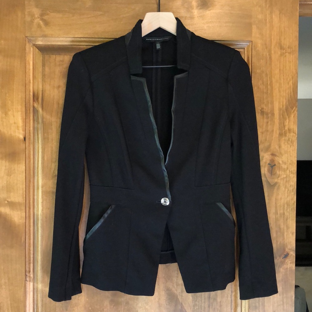 WHBM Black one-button jacket